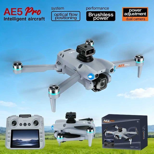 Professionelle AE5 GPS MAX Drohne mit 8K HD-Nachtsicht, 5G WiFi und Laserbarrierevermeidung, klappbarer Quadrocopter von BOALZETD - Bild 1