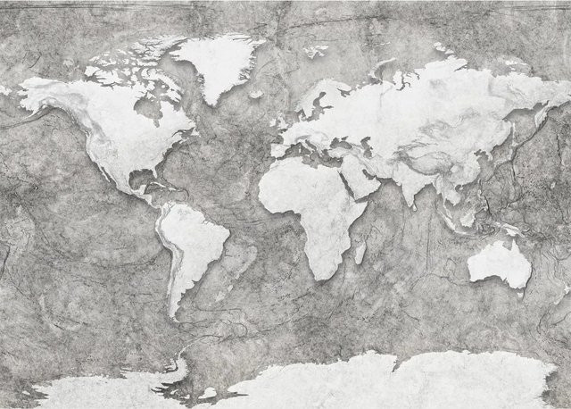 Komar Fototapete World Relief Vliestapete Grau B: 350 cm, H: 250 cm - Bild 1