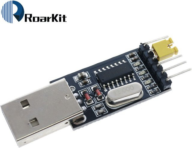 Roarkit CH340G USB zu TTL Modul Schwarz für STC Mikrocontroller und Drahtbürstenplatten - Bild 1