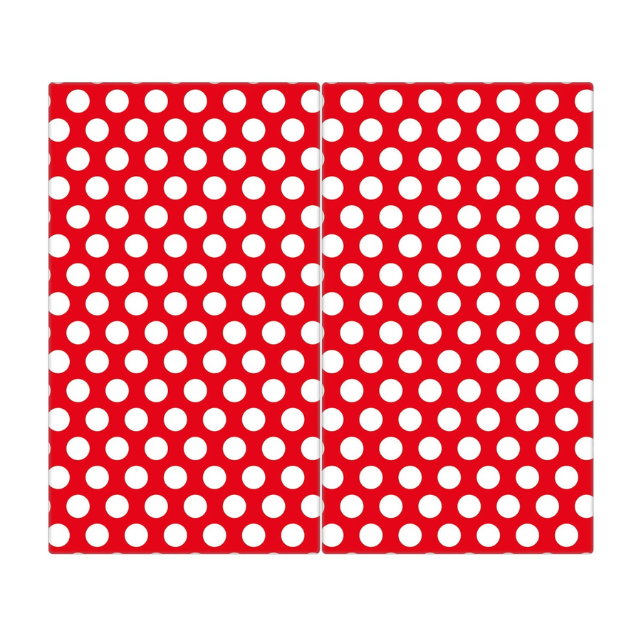 Banjado Herdabdeckplatte aus Glas zweiteilig mit Punktemotiv in Rot, B/T: 52 x 30 cm pro Teil - Bild 3
