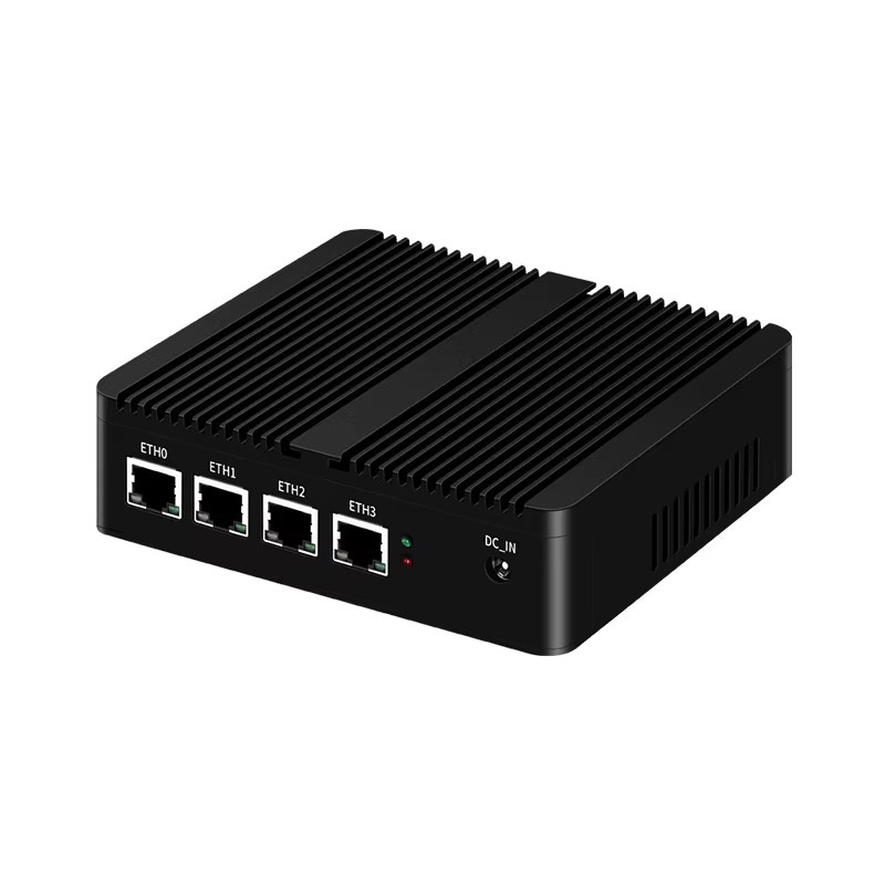 XCY Lüfterloser Mini-PC mit Intel Prozessor, 4x 2.5G Ethernet, Thin Client in Schwarz, unterstützt Windows und Linux - Bild 3