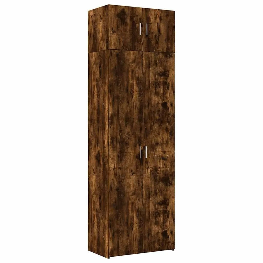 vidaXL Hochschrank Räuchereiche in Braun mit Schranktüren und Regalböden, B/T/H: 70 x 42,5 x 225 cm - Bild 2