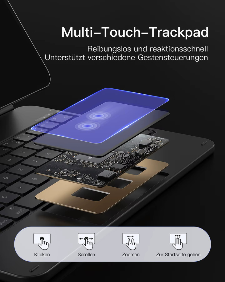 NeoMagic Magnetische Tastatur Hülle für iPad 11 Zoll (A16 2025) und iPad 10, Modell KB09119-10, in Schwarz oder Blau - Bild 5