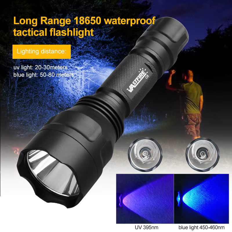 VASTFIRE UV-Taschenlampe Blau 395nm Ultraviolett-Detektor für Nagellack, Haustierflecken und Skorpione - Bild 3