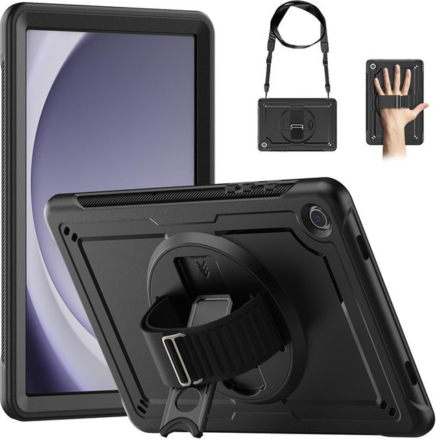 Stoßfeste Hybrid-Schutzhülle für Samsung Galaxy Tab A9 8,7 und Tab A11 11 Zoll aus PC und Silikon in Schwarz und Blau - Bild 1
