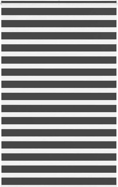 vidaXL Doppelrollo Day & Night Schwarz aus Polyester, B: 150 cm, H: 200 cm - Bild 1