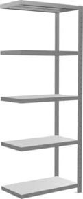 Schulte Anbauregal Steckregal MULTIplus250 in Silber mit 5 Fachböden und Kreuzstrebe, verzinkt, B/T/H: 200 x 75 x 40 cm - Bild 1