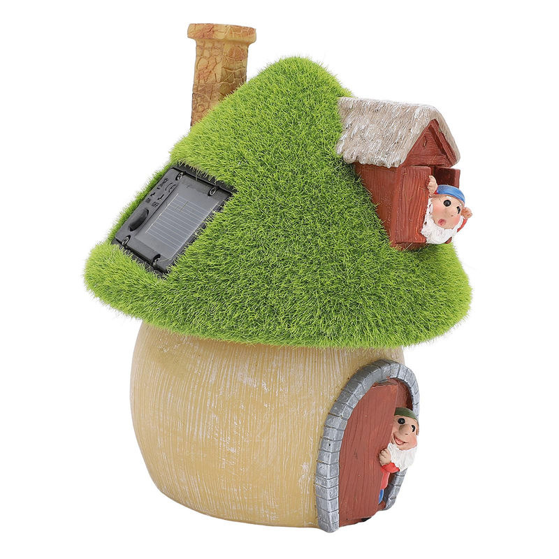 Koogeelife Solar Gartenstatue Haus Ornament aus Resin in Braun und Multicolour für den Außenbereich - Bild 4