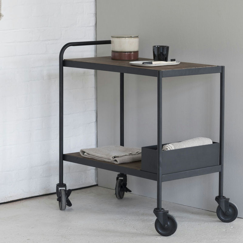 Serax James Servierwagen Schwarz aus Metall und Holz mit Rollen B/T/H: 38 x 70 x 80 cm - Bild 4