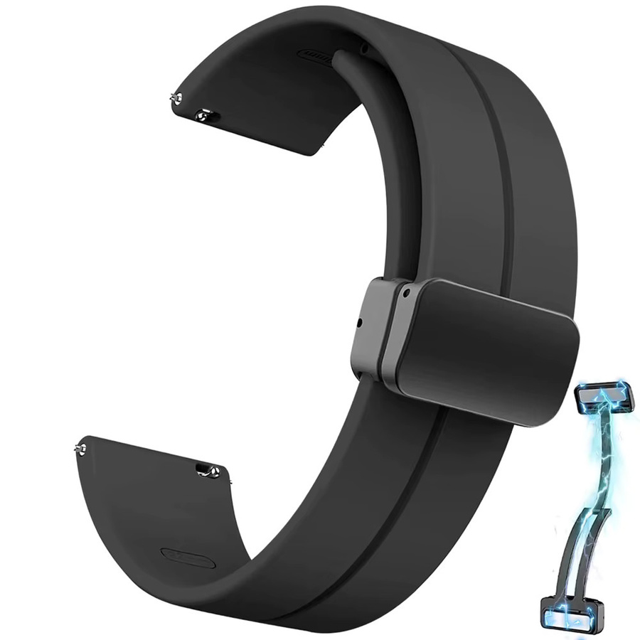 COLMI Uhrenarmband, Magnetische Faltschließe, Silikon, Schwarz, Unisex - Bild 4