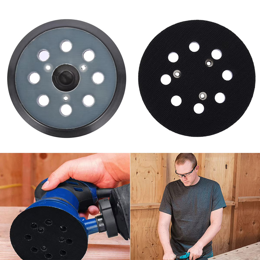 Toorise 8-Loch Ersatz-Schleifpads 5 Zoll, universelle Klett-Schleifplatten und Orbital-Trägerplatten für BO5021K Schleifer - Bild 5