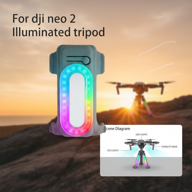 Landegestell mit Blitz-LED für DJI NEO 2 Drohne als Erhöhungsgestell für Nachtflüge - Bild 1