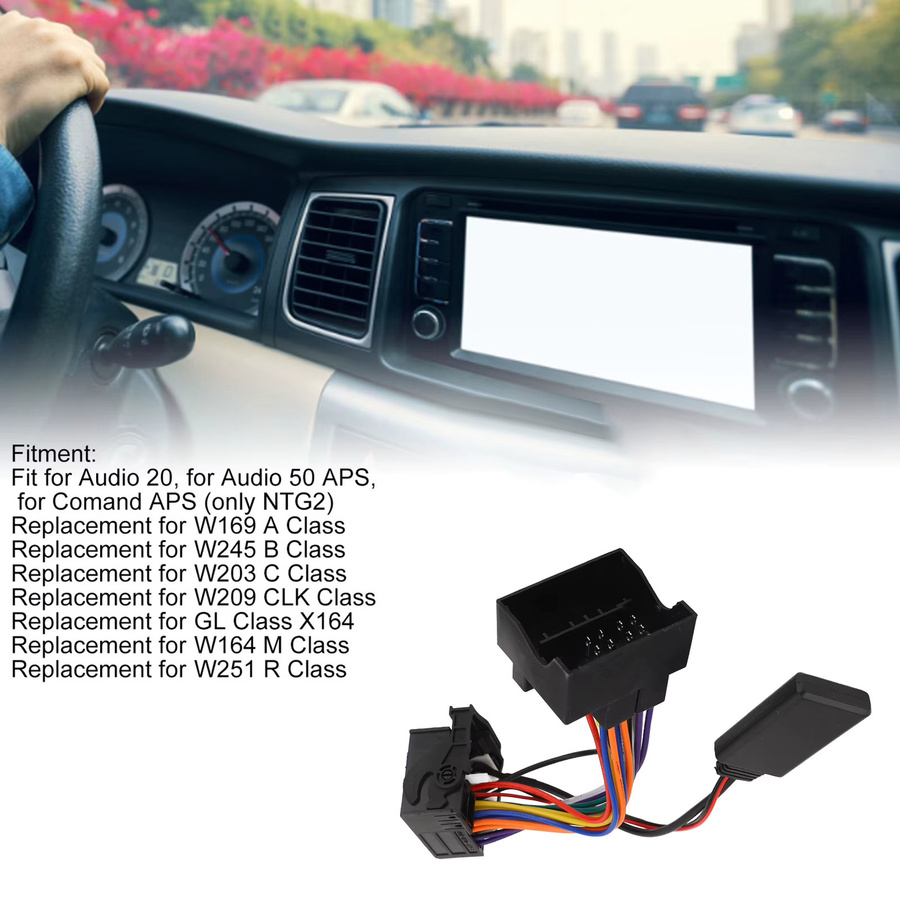 Hilitand Bluetooth 5.0 Stereo Aux Adapter mit 16-poligem Kabel als Ersatz für W169 W245 W203 W209 W164 - Bild 6
