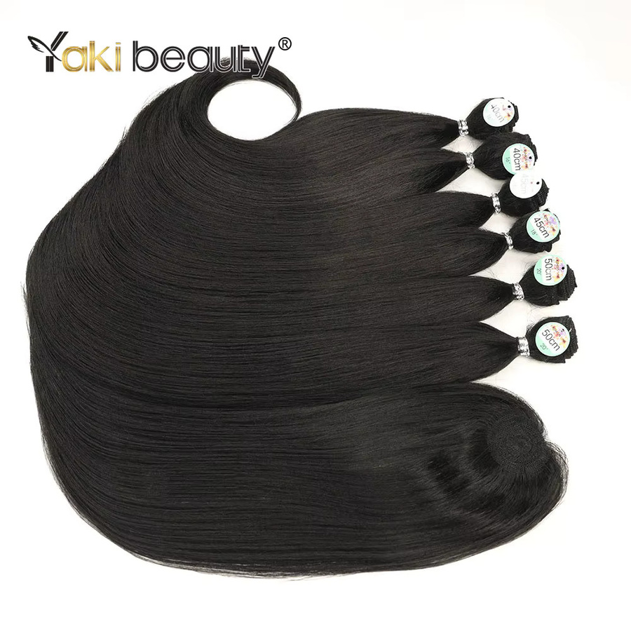 YAKIBEAUTY Synthetische Seide Yaki Glattes Haar Extensions, 6 Stück - Bild 4