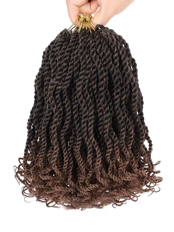 Senegalese Twist Crochet Hair, 8/12 Zoll, Kinky Twist Micro Braids, Damen - Bild 6