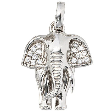 Colfem Anhänger Elefant, 925 Silber, Zirkonia, Unisex - Bild 1