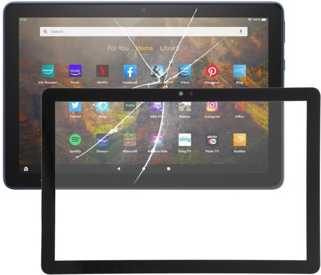 Sunsky-Spare Parts Vordere äußere Glaslinse für Amazon Fire HD 10 (2021) T76N2B T76N2P in Schwarz - Bild 1