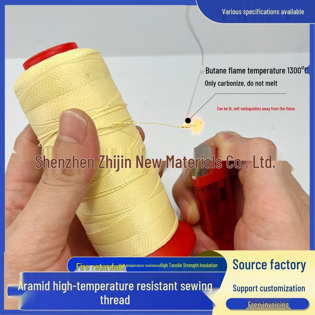 Chose One Kevlar Aramid 1414 Flammhemmendes Hochtemperatur-Nähgarn für feuerfeste Schutzkleidung, Farbe: Gelb, 200D, 2-ply, 0,15 mm, 100 g/Rolle - Bild 1