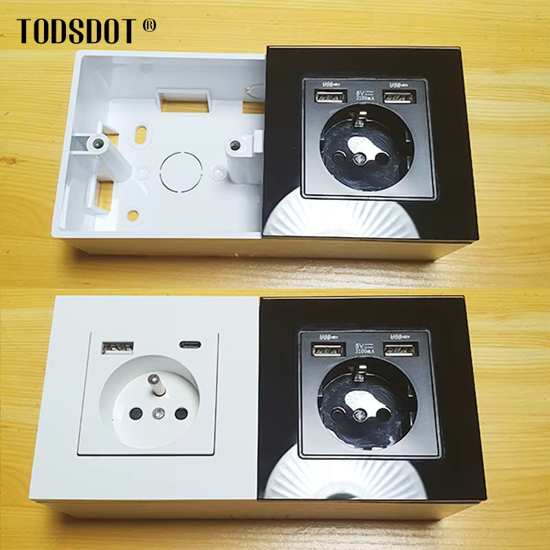 TODSDOT Wandmontage-Außenbox mit Schaltersteckdose, flammhemmendes PVC, Weiß, Tiefe: 50 mm - Bild 6