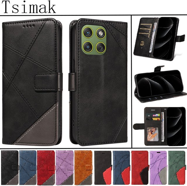Leder-Handyhülle Wallet Cover für Motorola Edge 60 Pro 70 Fusion 50 Neo Plus Edge70 Flip Moto E14 E15 X70 Air X50 Ultra in Grün - Bild 1
