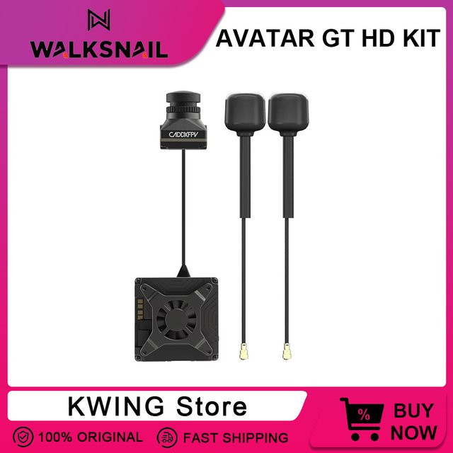 Walksnail Avatar GT HD KIT 2W VTX mit HD Pro Kamera 1080P und Dual Antennas für FPV-Renndrohnen in Schwarz - Bild 1