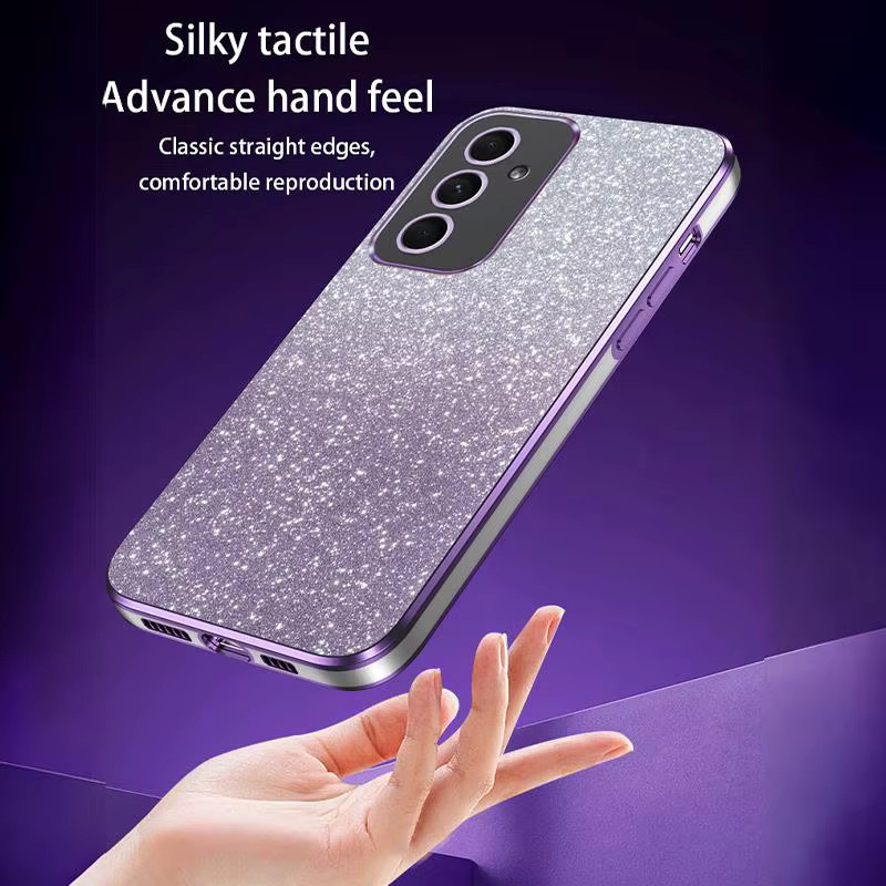 Trendy Glossy Glitter 6D Plating Schutzhülle für Samsung Galaxy A57 A56 A55 A37 A36 A35 A27 A26 A25 A17 A16 A15 Stoßfeste Bumper Back Cover in Purple - Bild 4