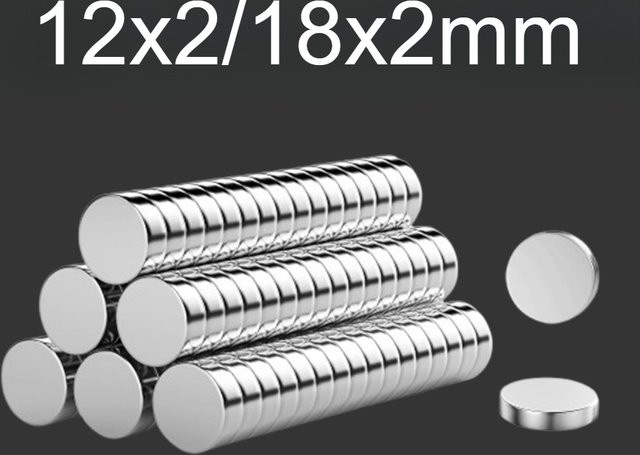 Runder Magnet von U-POLEMAG in Silber, Durchmesser: 12 mm, Dicke: 2 mm oder Durchmesser: 18 mm, Dicke: 2 mm - Bild 1