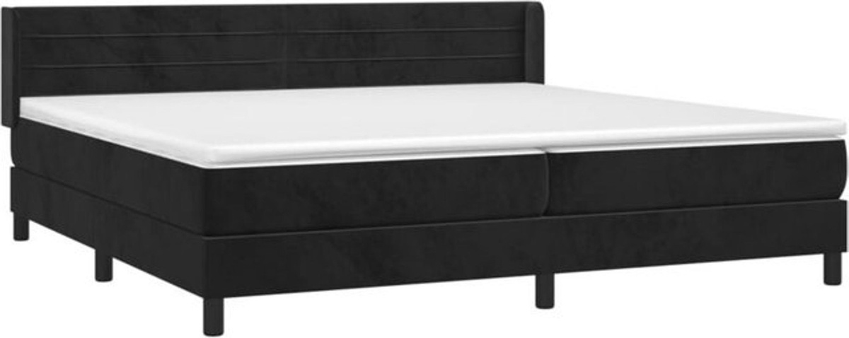 Vidaxl Boxspringbett mit Matratze aus Samt in Schwarz B/T/H: 200 x 200 x 88 cm - Bild 1