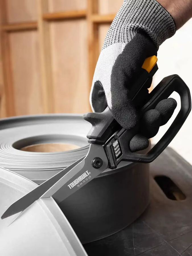 Toughbuilt Mehrzweckschere mit offenem Griff und Titanbeschichtung in Schwarz TB-H4-70-10-LR - Bild 5
