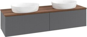 V&B Waschtischunterschrank Antao mit Frontstruktur und Beleuchtung, Anthrazit lackiert, B: 160 cm, T: 50 cm - Bild 1