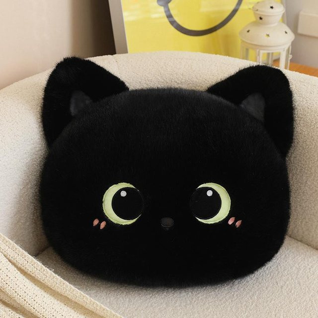 Yiran Health & Beauty Schwarze Katze Plüschkissen, 45cm, ab 14 Jahren - Bild 1