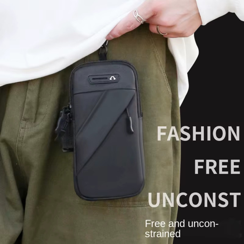 Clyine Wasserdichte Armtasche für das Smartphone mit Kopfhöreranschluss in Schwarz und Beige - Bild 3