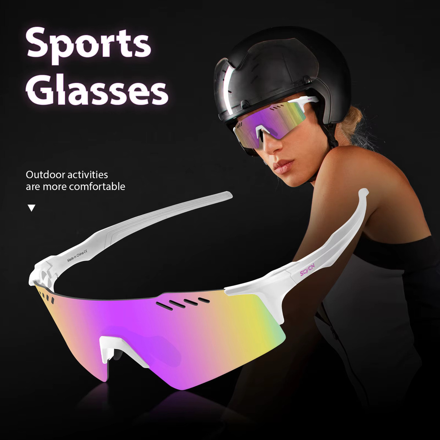 SCVCN Sportsonnenbrille, Unisex, Kunststoff, Wrap - Bild 1
