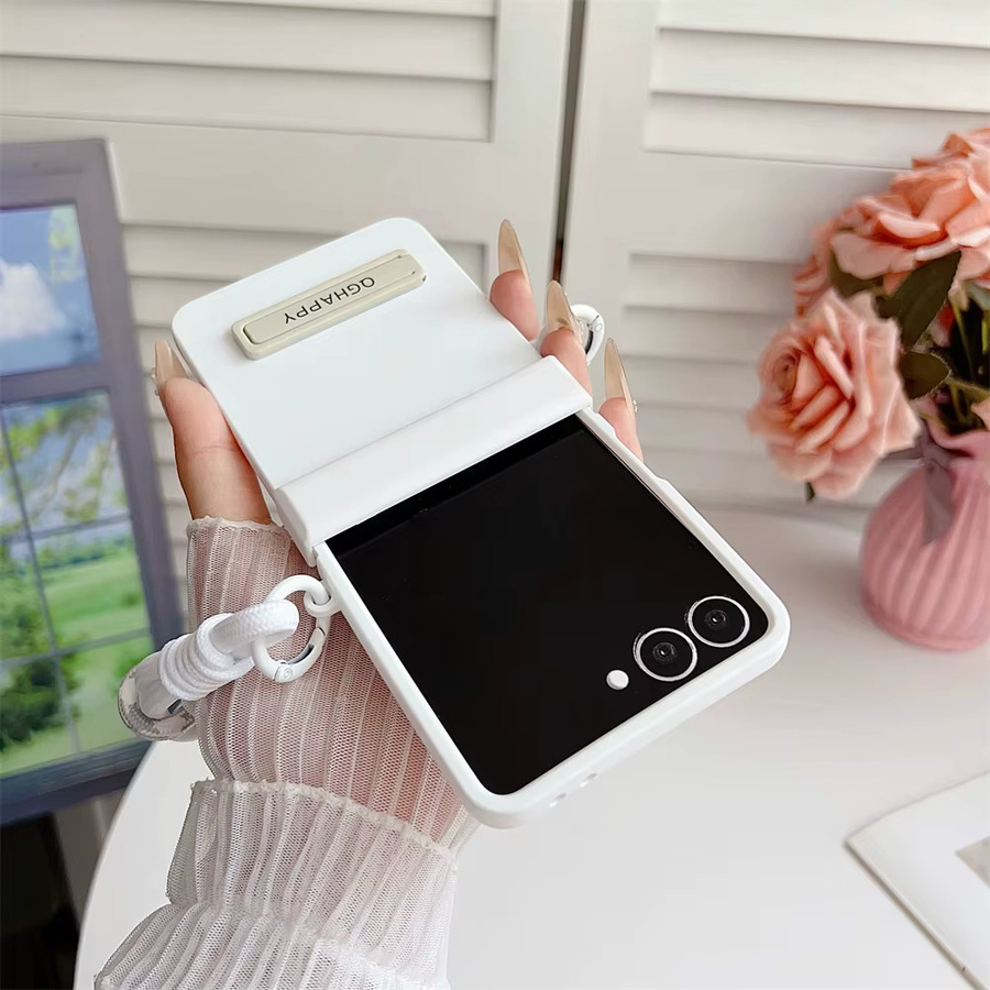Handgelenk-Strap Schutzhülle mit Scharnierschutz und Farbverlauf Candy für Samsung Galaxy Z Flip 7 FE, Z Flip 6, Z Flip 5, Z Flip 4, Z Flip 3 in Multicolour und Schwarz - Bild 3