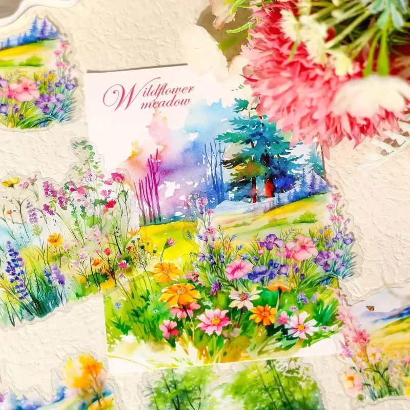 20 Stück Retro PET-Aufkleber Serie Reise und Landschaft, Multicolour, B: 12,0 cm x H: 9,8 cm - Bild 2