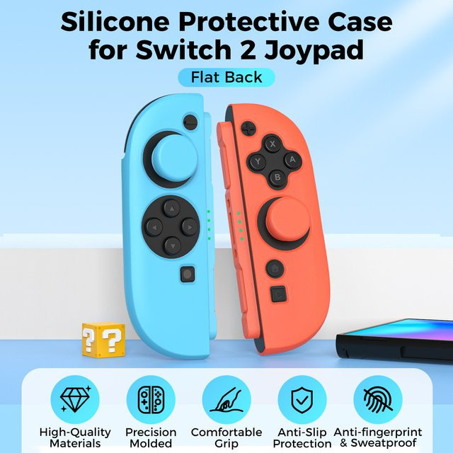 IINE Silikon-Schutzhülle für Nintendo Switch 2 Joypad in Rot, Blau oder Mehrfarbig - Bild 1