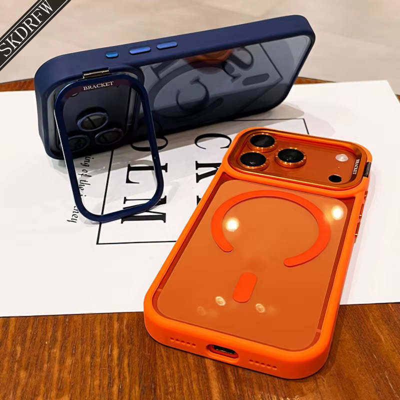 Metalllinsenhalterung mit Nylon-Lanyard für Apple iPhone 17 17 Air 17 Pro 17 Pro Max 16 Pro 16 Pro Max 15 Pro in Braun und Orange - Bild 2