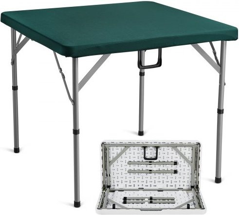 VEVOR Mahjong-Tisch für 4 Spieler, klappbarer Kartentisch mit grüner Tischplatte und Tragegriff, B/T/H: 86 x 86 x 74 cm - Bild 1
