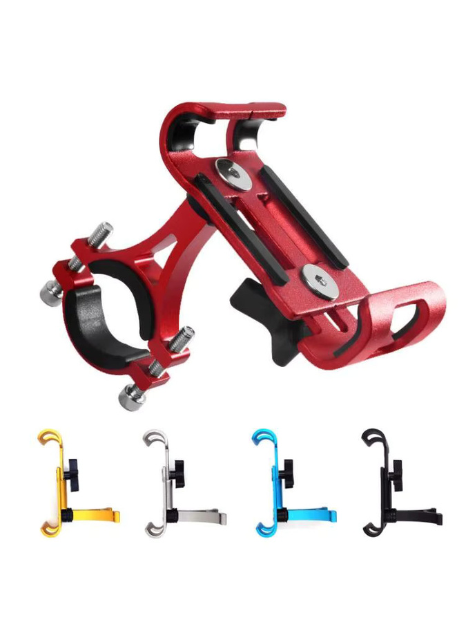 Universal verstellbarer Motorrad und Fahrrad Telefonhalter aus Aluminiumlegierung in Rot mit Anti-Rutsch-Halterung für alle Smartphones - Bild 7