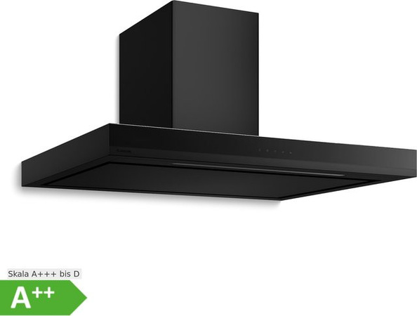 Klarstein Velaire Dunstabzugshaube Wandmontage Schwarz Energieklasse A++ 595 m³/h Breite: 90 cm