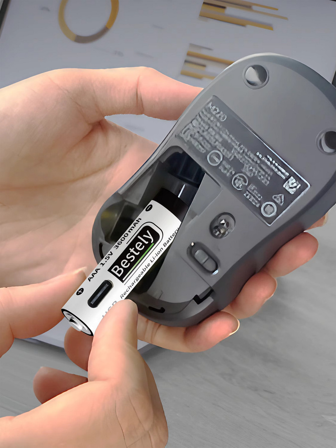 BaKKiter AAA Lithium-Ionen Akku 1,5V mit 3600mAh und USB Typ-C Anschluss, Weiß - Bild 6