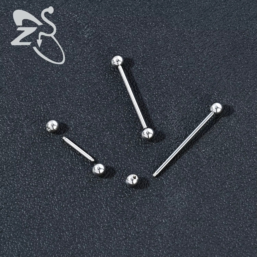 ZS Piercing Barbell, Edelstahl, Silber, Unisex, Ohrring - Bild 2