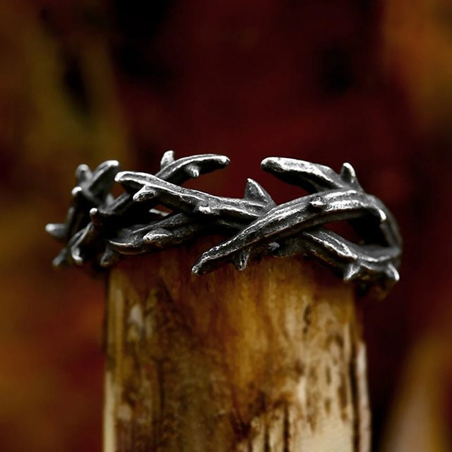 NORTHMAN Ringe, Edelstahl, Schwarz, Vintage, Unisex - Bild 1
