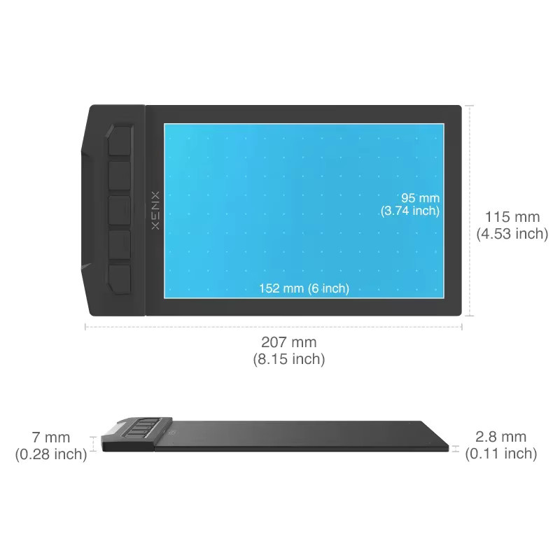 XENX X1-640 Grafiktablett 6x4 Zoll in Schwarz für Computer und Mobiltelefone - Bild 2