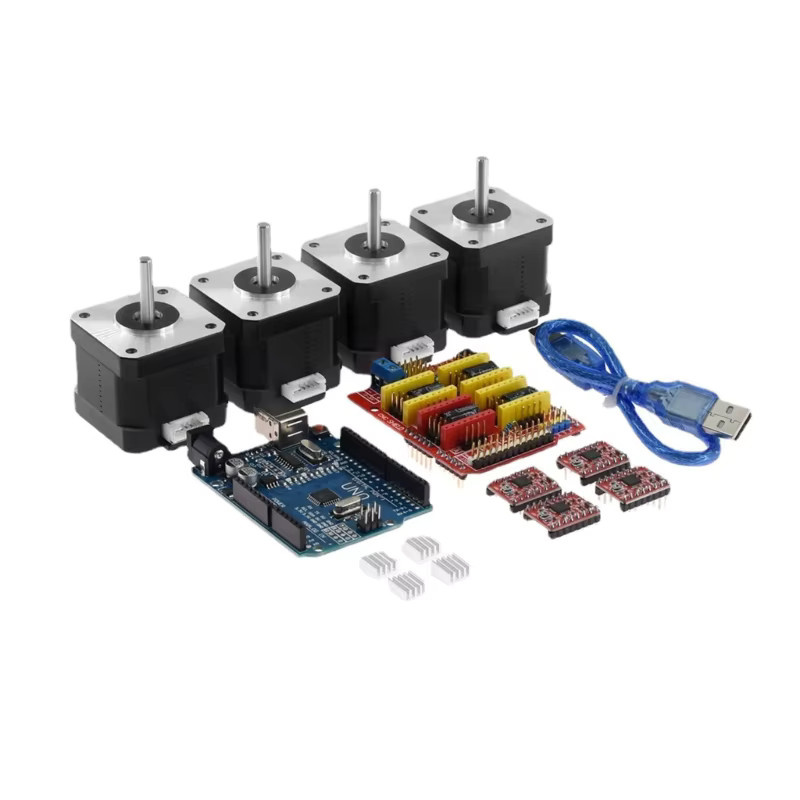 OOTDTY Set aus 4 NEMA17 Schrittmotoren 17HS4401S und 4 A4988 Treibern für CNC-Graviermaschinen und 3D-Drucker mit CNC-Shield V3 - Bild 2