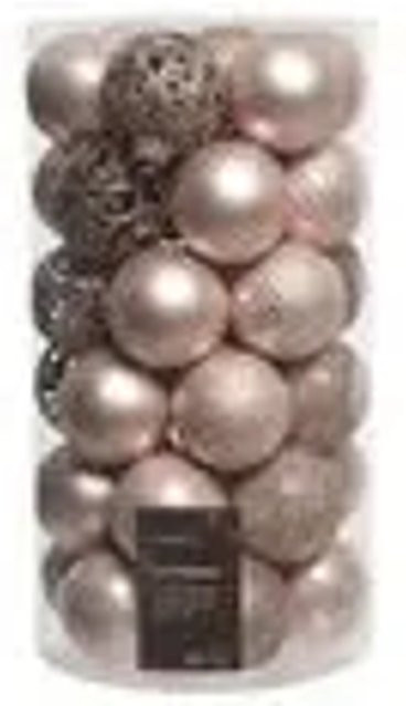 Kaemingk Weihnachtsbaumkugeln aus Kunststoff in Rosa, 37 Stück, Durchmesser: 6 cm - Bild 1
