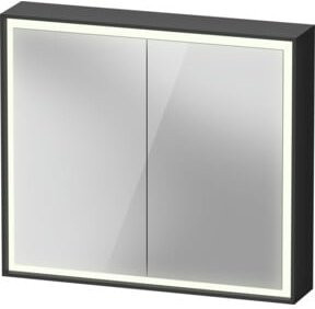 Duravit L-Cube Spiegelschrank in Grau mit LED-Beleuchtung und Sensor-Schalter, B/H/T: 80 x 70 x 15,5 cm - Bild 1