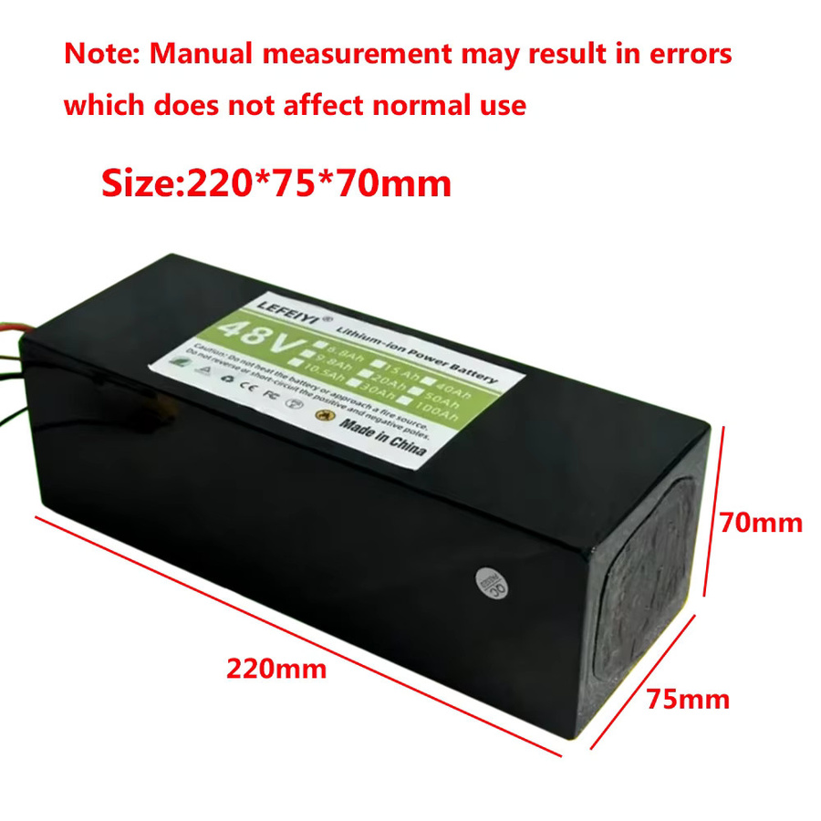Aimjin Lithium-Ionen-Akku 48V 10500mAh für Kugoo V1 Fahrrad, 13S3P Akku mit BMS, Schwarz - Bild 3