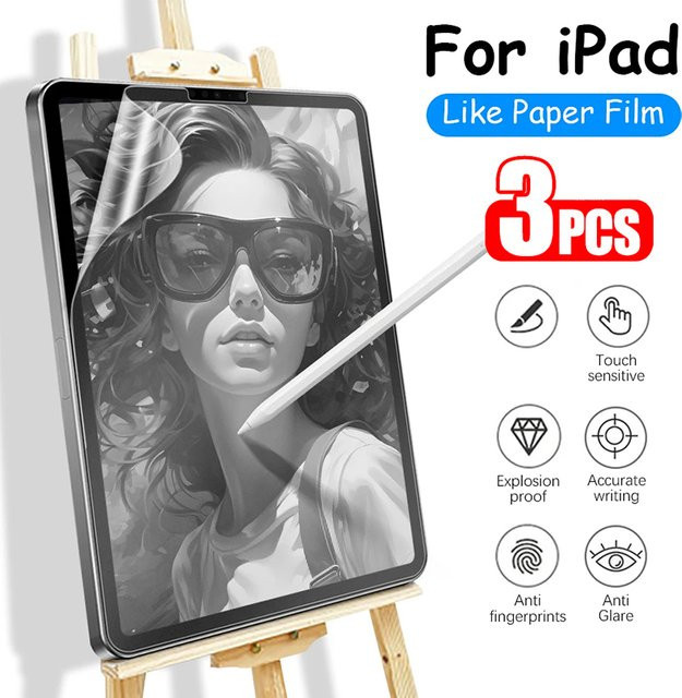 3er-Pack Matte Displayschutzfolie in Papier-Optik für Apple iPad Mini 6, iPad Air 4/5 und iPad Pro, Transparent - Bild 1