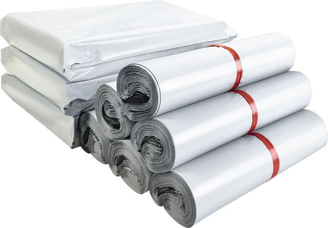 50 Stück Selbstklebende Versandtaschen aus Kunststoff in Weiß für Express-Versand und Kurier-Mailing - Bild 1